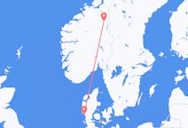 Flights from Røros, Norway to Esbjerg, Denmark