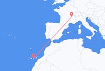 Flyreiser fra Las Palmas, Spania til Lyon, Frankrike