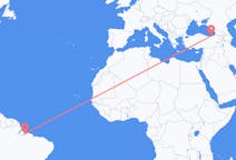 Flyg från Belém (kommun i Brasilien, Pará, lat -1,34, long -48,42), Brasilien till Trabzon, Turkiet
