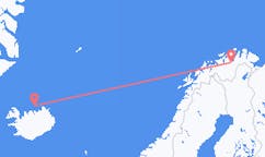 Vluchten van Grimsey, IJsland naar Lakselv, Noorwegen