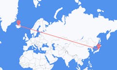 Flights from the city of Yamagata, Japan to the city of Akureyri, Iceland