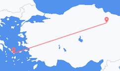 Lennot Tokatilta, Turkki Mykonokselle, Kreikka