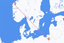 Flights from Sandane, Norway to Szymany, Szczytno County, Poland