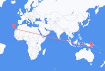 出发地 巴布亚新几内亚出发地 莫尔兹比港目的地 西班牙圣克鲁斯-德拉帕尔马的航班
