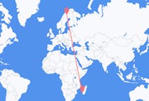 Flyreiser fra Toliara, Madagaskar til Kiruna, Sverige