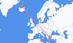 アイスランドのグリムジーから、ギリシャのコス島までのフライト