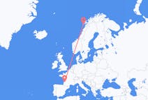 Flyg från Leknes, Norge till Bordeaux, Frankrike