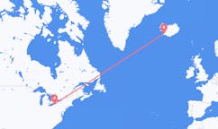 Flyrejser fra Erie, USA til Reykjavik, Island