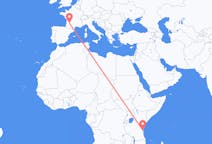 Vluchten van Zanzibar, Tanzania naar Bergerac, Frankrijk