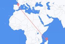 Flyrejser fra Nosy Be, Madagaskar til Zaragoza, Spanien