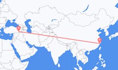 出发地 中国温州市目的地 土耳其巴特曼的航班