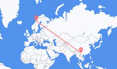 Flug frá Kunming, Kína til Mo i Rana, Noregi