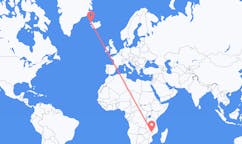 Flights from the city of Blantyre, Malawi to the city of Ísafjörður, Iceland
