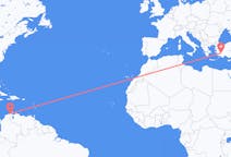 Flyreiser fra Riohacha, Colombia til Denizli, Tyrkia
