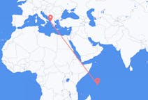 Flyrejser fra Mahé (Indien), Seychellerne til Korfu, Grækenland