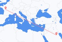 Flyreiser fra Qaisumah, Saudi-Arabia til Poitiers, Frankrike