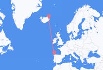 アイスランドのエギルスタジルから、スペインのサンティアゴ デ コンポステーラまでのフライト