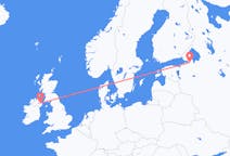 Vluchten van Sint-Petersburg, Rusland naar Belfast, Noord-Ierland