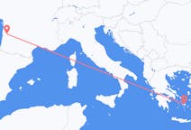 Vols depuis la ville de Bordeaux vers la ville de Naxos