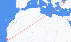 Flyrejser fra Ziguinchor, Senegal til Kutahya, Tyrkiet