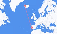 航班从冰岛雷克雅维克市到法鲁市，葡萄牙塞尔