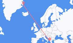 出发地 格陵兰出发地 斯科斯比鬆目的地 希腊克基拉市的航班