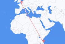 Flyreiser fra Mtwara, Tanzania til Paris, Frankrike