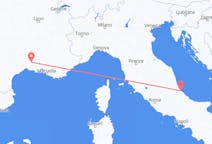 Flyg från Nîmes, Frankrike till Pescara, Italien