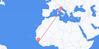 Flyreiser fra Guinea til Italia