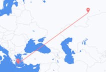 Fly fra Tsjeljabinsk til Plaka, Milos