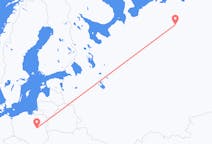 ตั๋วเครื่องบินจากเมืองUsinskไปยังเมืองวอร์ซอ