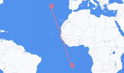 Flyg från Jamestown, S:t Helena till Santa Maria, Kap Verde, Portugal