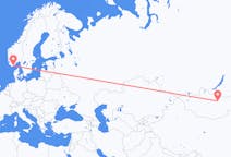 Flyg från Ulan Bator, Mongoliet till Kristiansand, Norge