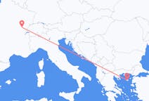 Flyrejser fra Dole, Frankrig til Lemnos, Grækenland