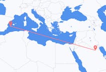 Flyrejser fra Qaisumah, Saudi-Arabien til Ibiza, Spanien
