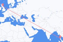 Flyreiser fra Kawthaung Township, Myanmar (Burma) til Edinburgh, Skottland