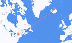 出发地 美国Ithaca目的地 冰岛阿克雷里的航班