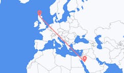 Vluchten van Al-`Ula, Saoedi-Arabië naar Inverness, Schotland