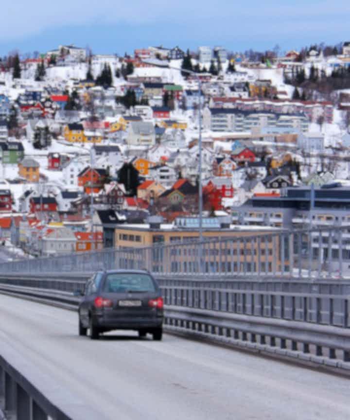 Fly fra byen Reykjavik, Island til byen Tromsø, Norge