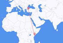 Flyrejser fra Lamu, Kenya til Kutahya, Tyrkiet