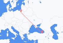 Flyreiser fra Trabzon, Tyrkia til Szczytno, Polen