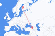 Loty z Bingöl, Turcja do Tampere, Finlandia