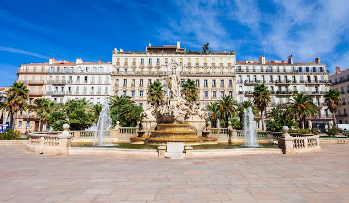 Photo of freedom Square or Place de la Liberte in the centre of Toulon city in France.