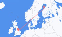 Vluchten van Kokkola, Finland naar Nottingham, Engeland