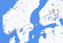 노르웨이발 크리스티안샌드, 핀란드행 쿠오피오 항공편