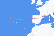 Fly fra Corvo Island til Barcelona