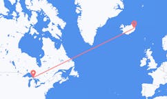 航班从美国苏圣玛丽市到埃伊尔斯塔济市，冰岛塞尔