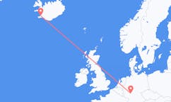 航班从冰岛雷克雅维克市到法兰克福市，德国塞尔