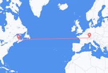 Flyreiser fra Moncton, Canada til Zürich, Sveits