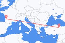 Flyreiser fra Tokat, Tyrkia til Bordeaux, Frankrike